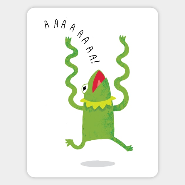 Froggy Freak Out Magnet by DinoMike